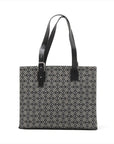 Pre-Loved Cushion Anagram Tote Tote Anagram Canvas Coated with Silver Hardware, Grey and Navy