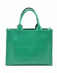 Pre-Loved Symbole Tote Triangle Leather Small with Gold Hardware, Green