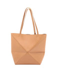 Pre-Loved Puzzle Fold Tote Leather, Tan