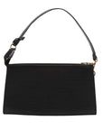 Pre-Loved Pochette Accessoires Pochette Leather with Gold Hardware, Black