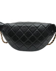 Pre-Loved Quilted Belt Bag Quilted Leather with Gold Hardware, Black