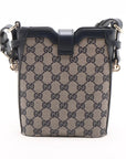 Pre-Loved GG Canvas Bucket Bag Crossbody Bag GG Monogram Coated Canvas Mini with Gold Hardware, Navy / Beige