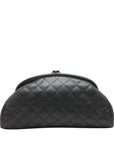 Pre-Loved Timeless Clutch Clutch Quilted Leather with Silver Hardware, Black