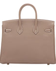 Pre-Loved Birkin Handbag Leather 25 with Gold Hardware, Etoupe