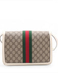 Pre-Loved Queen Margaret Shoulder Bag Monogram Canvas Coated with Aged Gold Hardware Medium, Beige Ebony with Ivory Trim