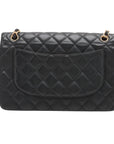 Pre-Loved Classic Double Flap Shoulder Bag Quilted Leather Jumbo with Gold Hardware, Black