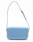 Pre-Loved Triomphe Shoulder Bag Leather Small with Gold Hardware, Light Blue
