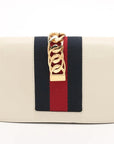 Pre-Loved Sylvie Crossbody Bag Leather Mini with Gold Hardware, White