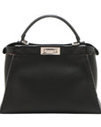 Pre-Loved Peekaboo Handbag Leather with Silver Hardware, Black