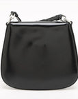 Pre-Loved Cleo Spazzolato Crossbody Bag Leather Small with Silver Hardware, Black