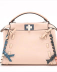 Pre-Loved Peekaboo Handbag Leather Mini with Silver Hardware, Pink