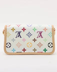 Pre-Loved Sologne (Murakami 20th Anniversary) Crossbody Bag Monogram Multicolore Coated Canvas Mini with Gold Hardware, White Multicolor