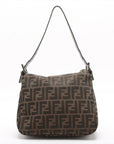 Pre-Loved Mamma Baguette Shoulder Bag Zucca Coated Canvas with Silver Hardware, Brown