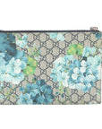 Pre-Loved GG Blooms Zip Pouch Pochette Monogram Coated Canvas with Silver Hardware, Beige Multicolor