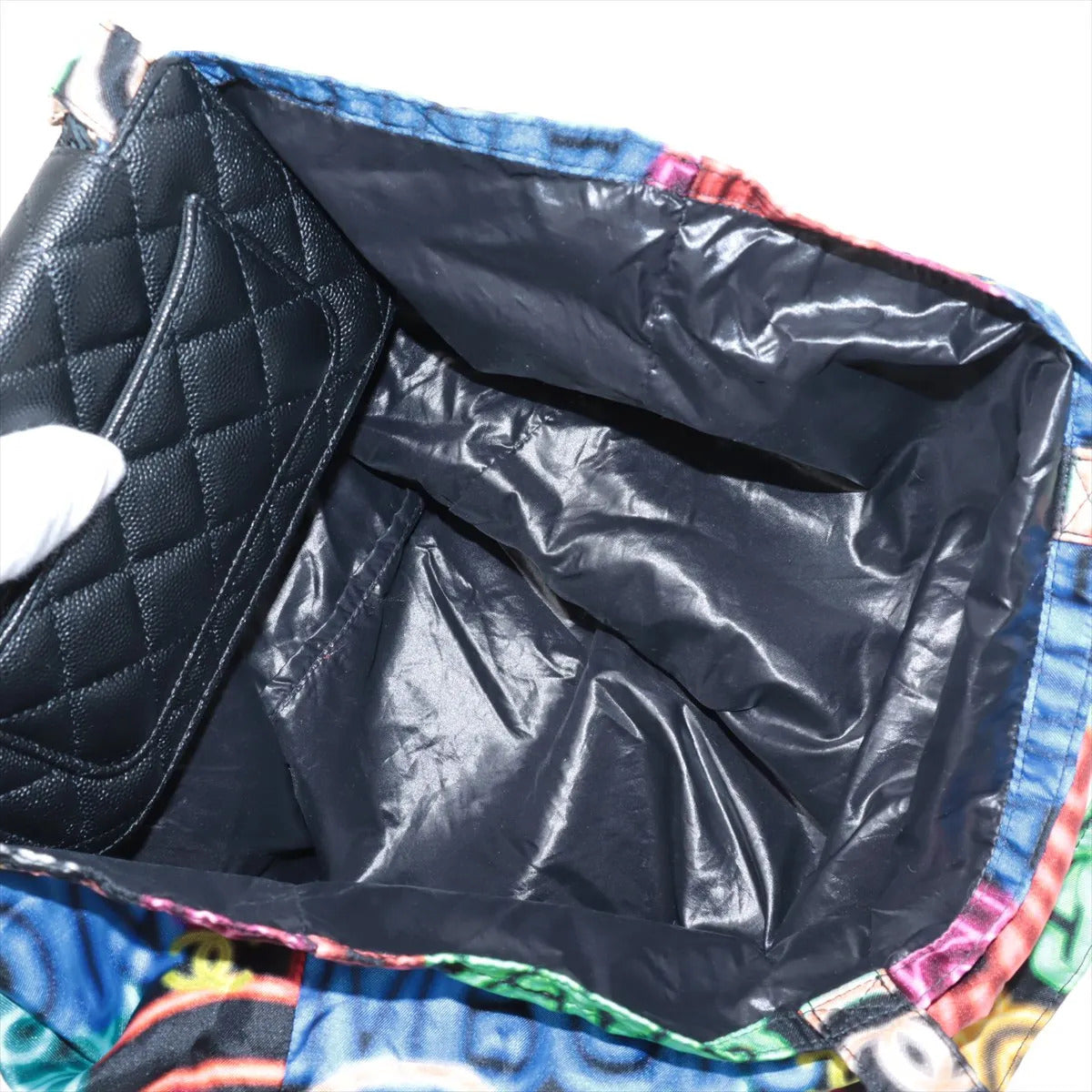 Pre-Owned Chanel Spring/Summer 2021 Silk Graffiti Ready to Fold Tote by Virginie Viard