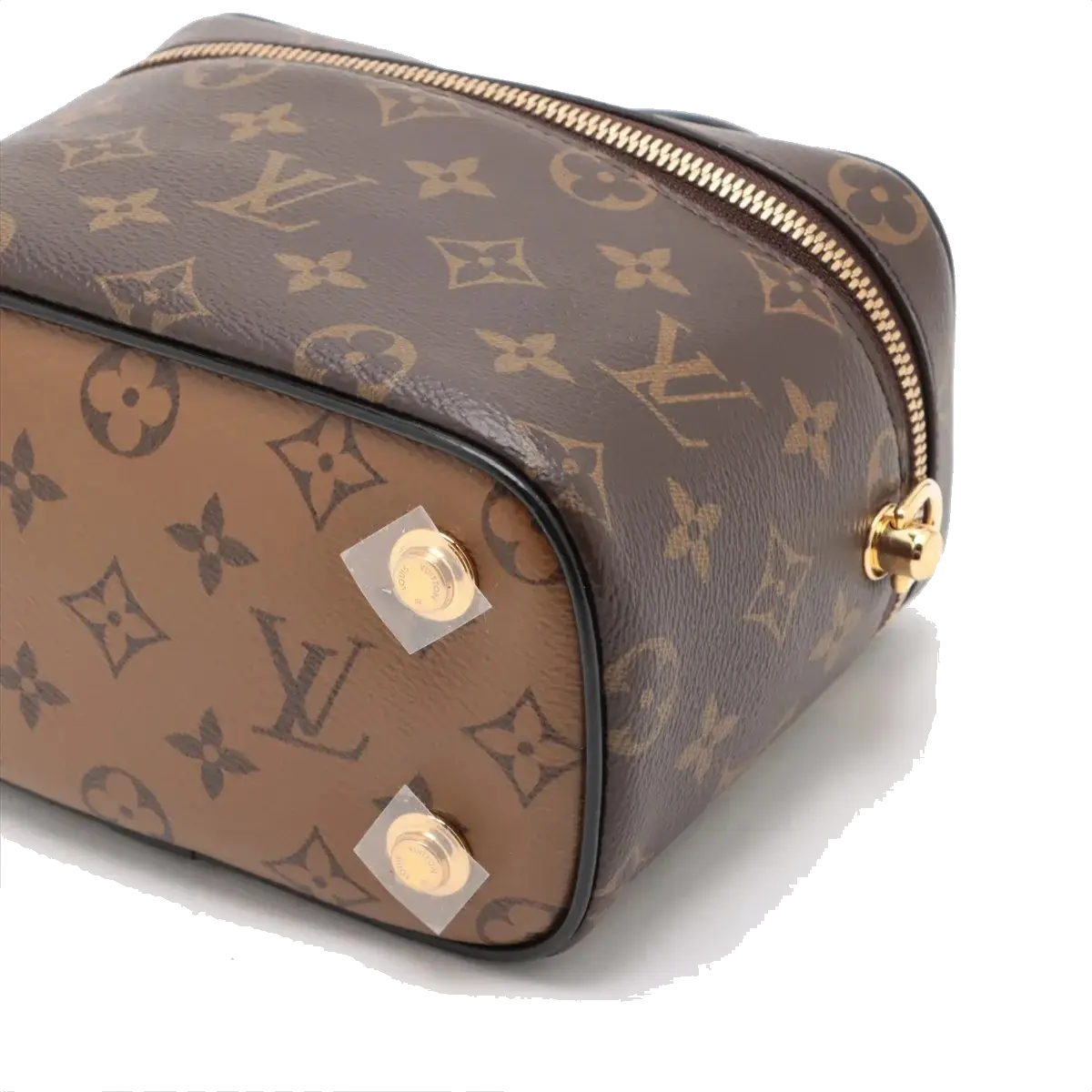 Pre-Loved Vanity PM Handbag Monogram Coated Canvas PM with Gold Hardware, Brown