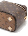Pre-Loved Vanity PM Handbag Monogram Coated Canvas PM with Gold Hardware, Brown