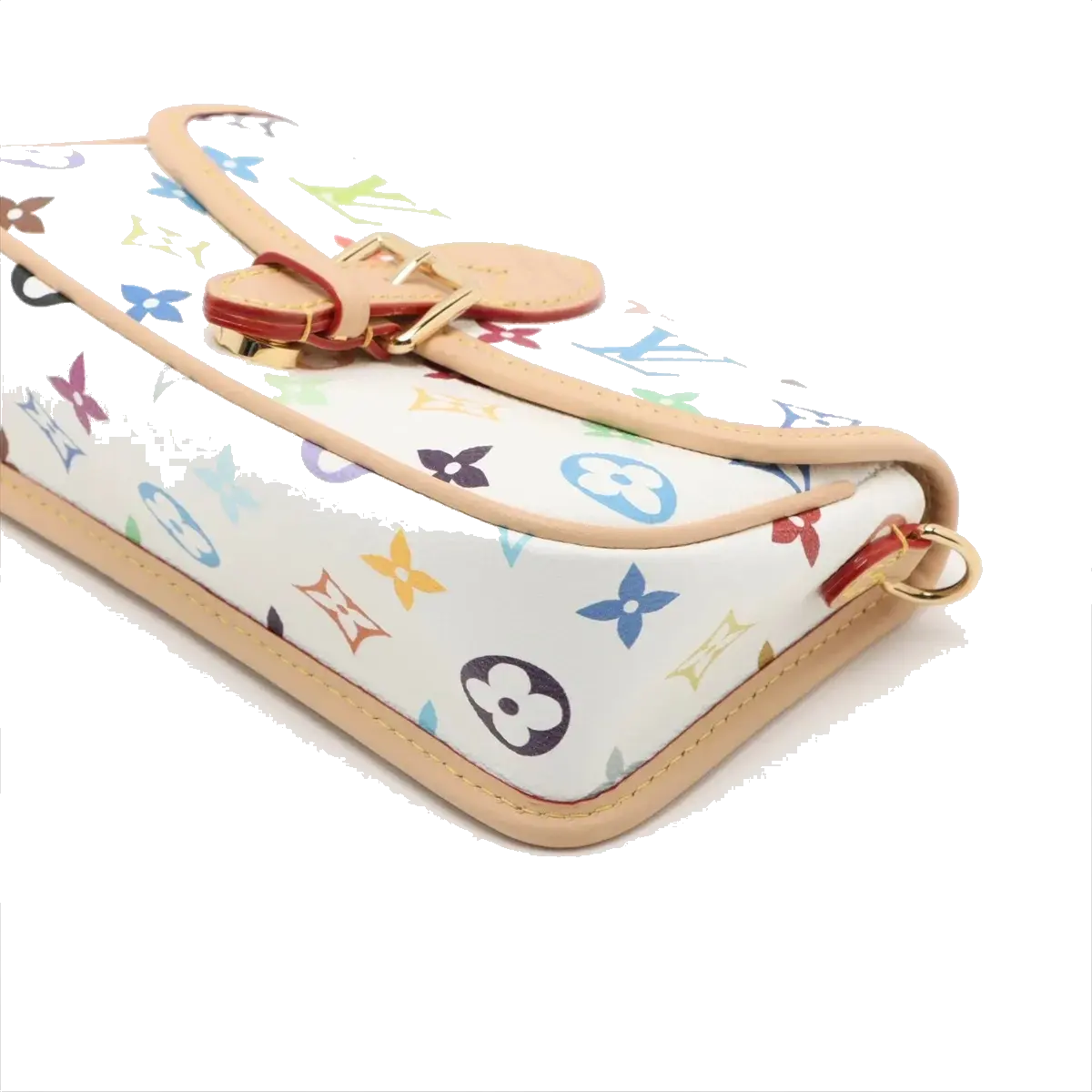 Pre-Loved Sologne (Murakami 20th Anniversary) Crossbody Bag Monogram Multicolore Coated Canvas Mini with Gold Hardware, White Multicolor