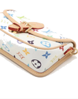 Pre-Loved Sologne (Murakami 20th Anniversary) Crossbody Bag Monogram Multicolore Coated Canvas Mini with Gold Hardware, White Multicolor