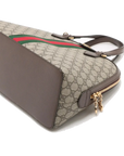 Pre-Loved Ophidia Handbag Monogram Coated Canvas Medium with Gold Hardware, Beige/Ebony