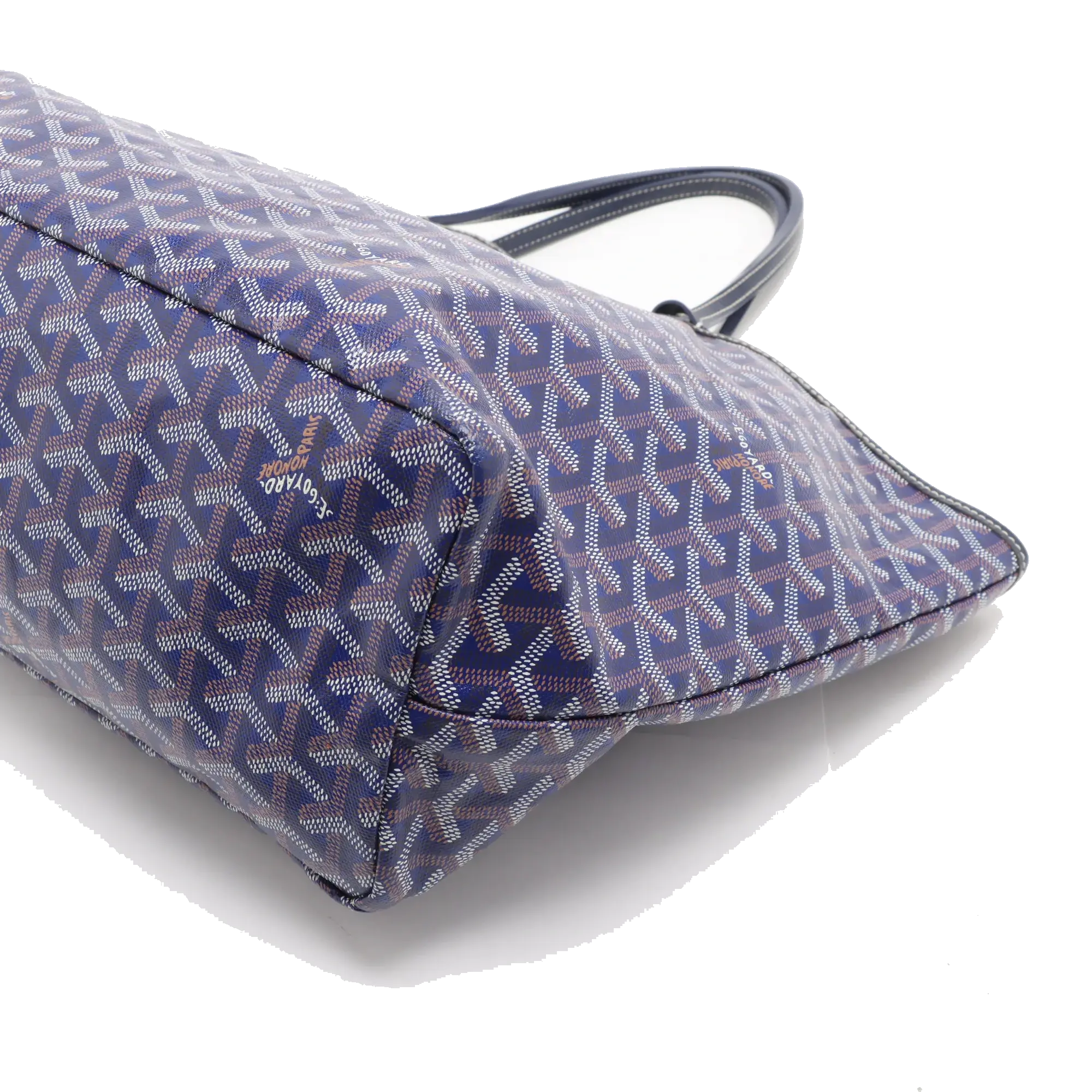 Pre-Loved Saint Louis Tote Goyardine Coated Canvas PM, Navy Blue