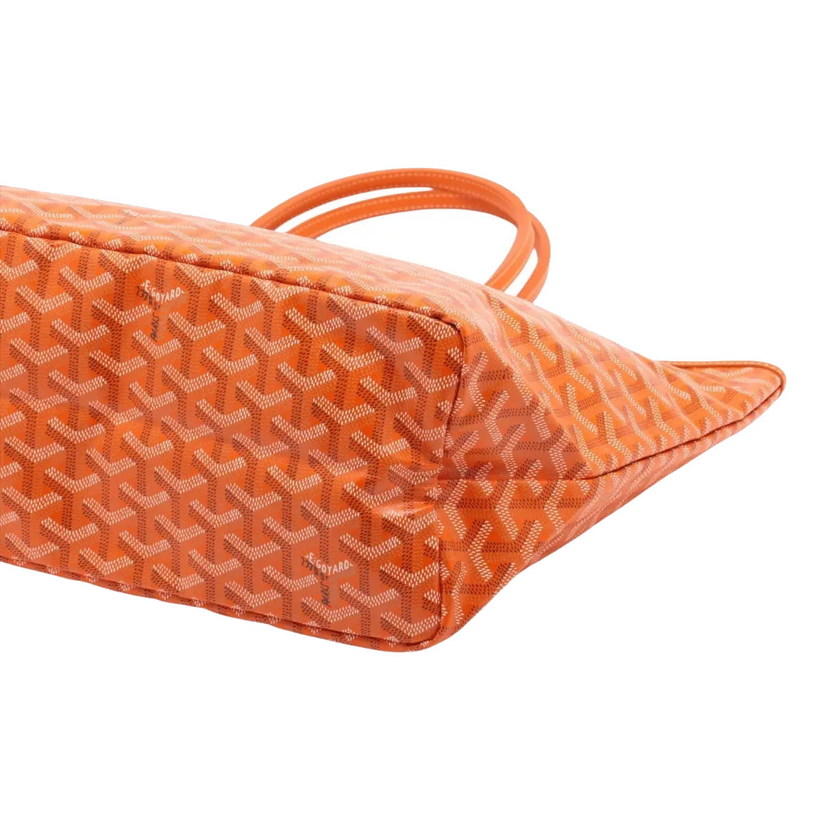 Pre-Loved Saint Louis Tote Chevron Coated Canvas PM with Silver Hardware, Orange