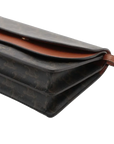 Pre-Loved Triomphe Wallet on Strap Crossbody Bag Triomphe Coated Canvas with Gold Hardware, Brown