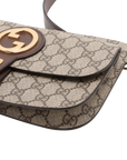 Pre-Loved Blondie Shoulder Bag Monogram Coated Canvas with Gold Hardware, Beige/Ebony