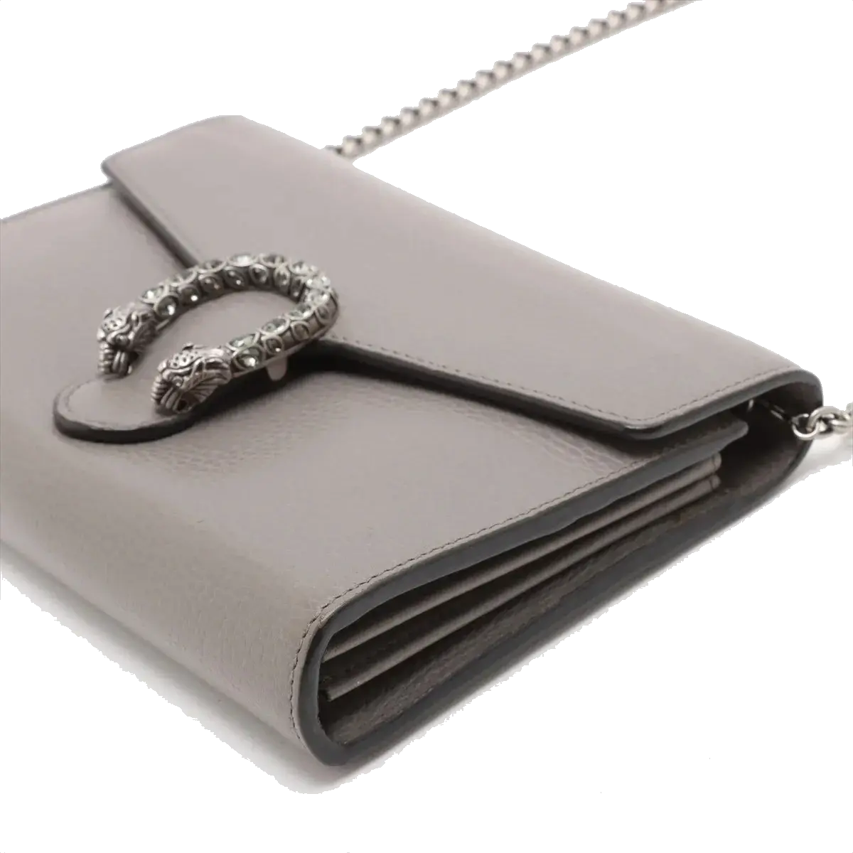 Pre-Loved Dionysus Super Mini Crossbody Bag Leather with Aged Silver Hardware, Gray