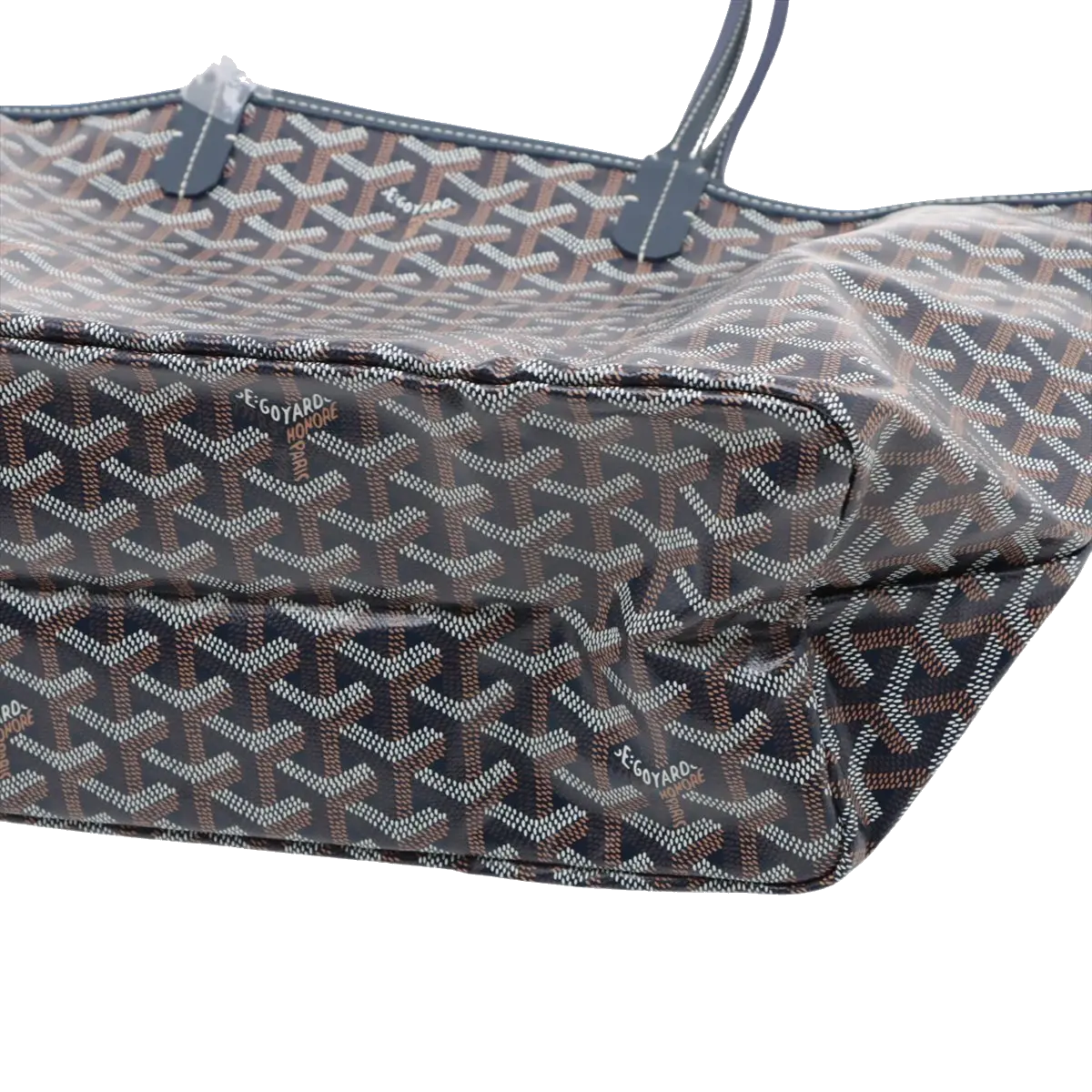 Pre-Loved Saint Louis Tote Goyardine Coated Canvas PM with Silver Hardware, Navy Blue