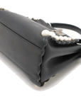 Pre-Loved Peekaboo Handbag Leather Mini with Silver Hardware, Black