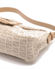 Pre-Loved Mamma Baguette Shoulder Bag Zucchino Coated Canvas with Gold Hardware, Beige