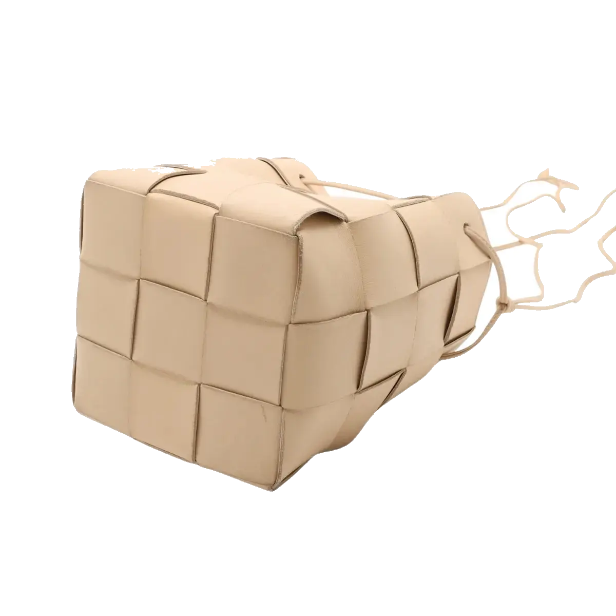 Pre-Loved Cassette Bucket Bucket Bag Intrecciato Leather Small, Beige