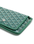 Pre-Loved Plumet Crossbody Bag Goyardine Chevron Coated Canvas with Silver Hardware, Green