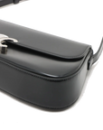Pre-Loved Triomphe Shoulder Bag Leather with Silver Hardware, Black