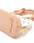 Pre-Loved Alma BB Handbag Monogram Coated Canvas BB with Gold Hardware, White Multicolore