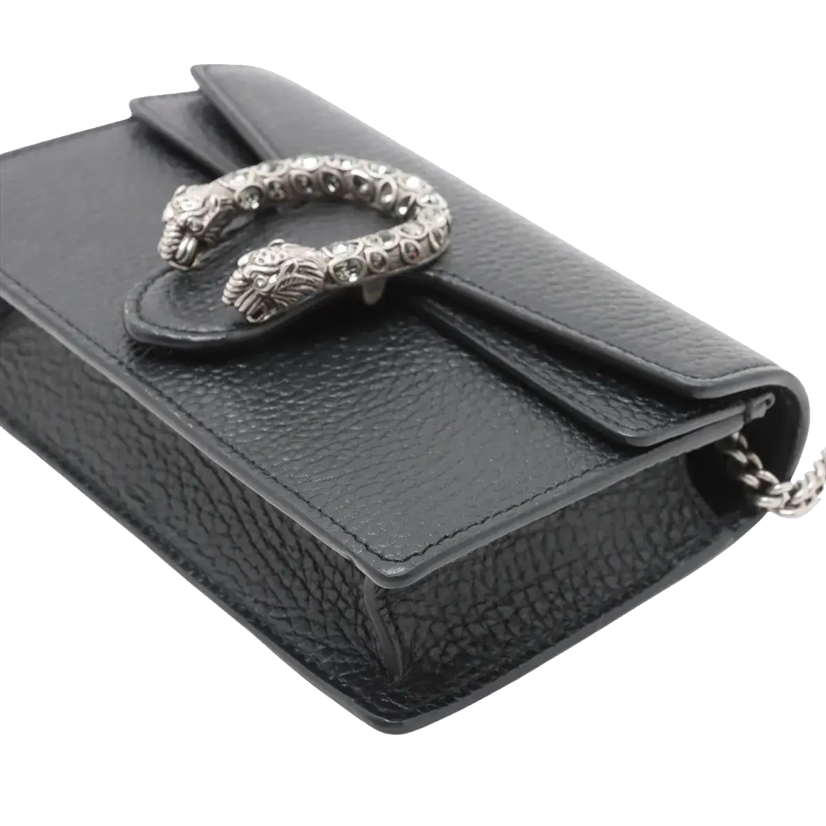 Pre-Loved Dionysus Crossbody Bag Leather Super Mini with Aged Silver Hardware, Black