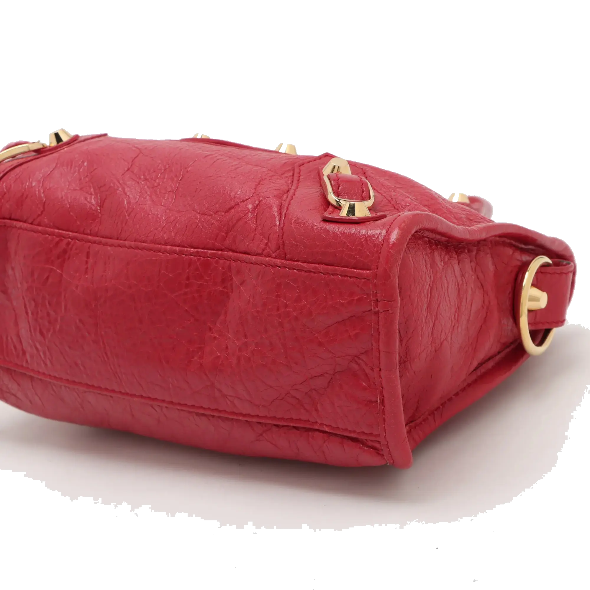 Pre-Loved Classic City Handbag Leather Mini with Gold Hardware, Pink