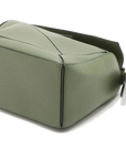 Pre-Loved Puzzle Handbag Leather Small with Silver Hardware, Green