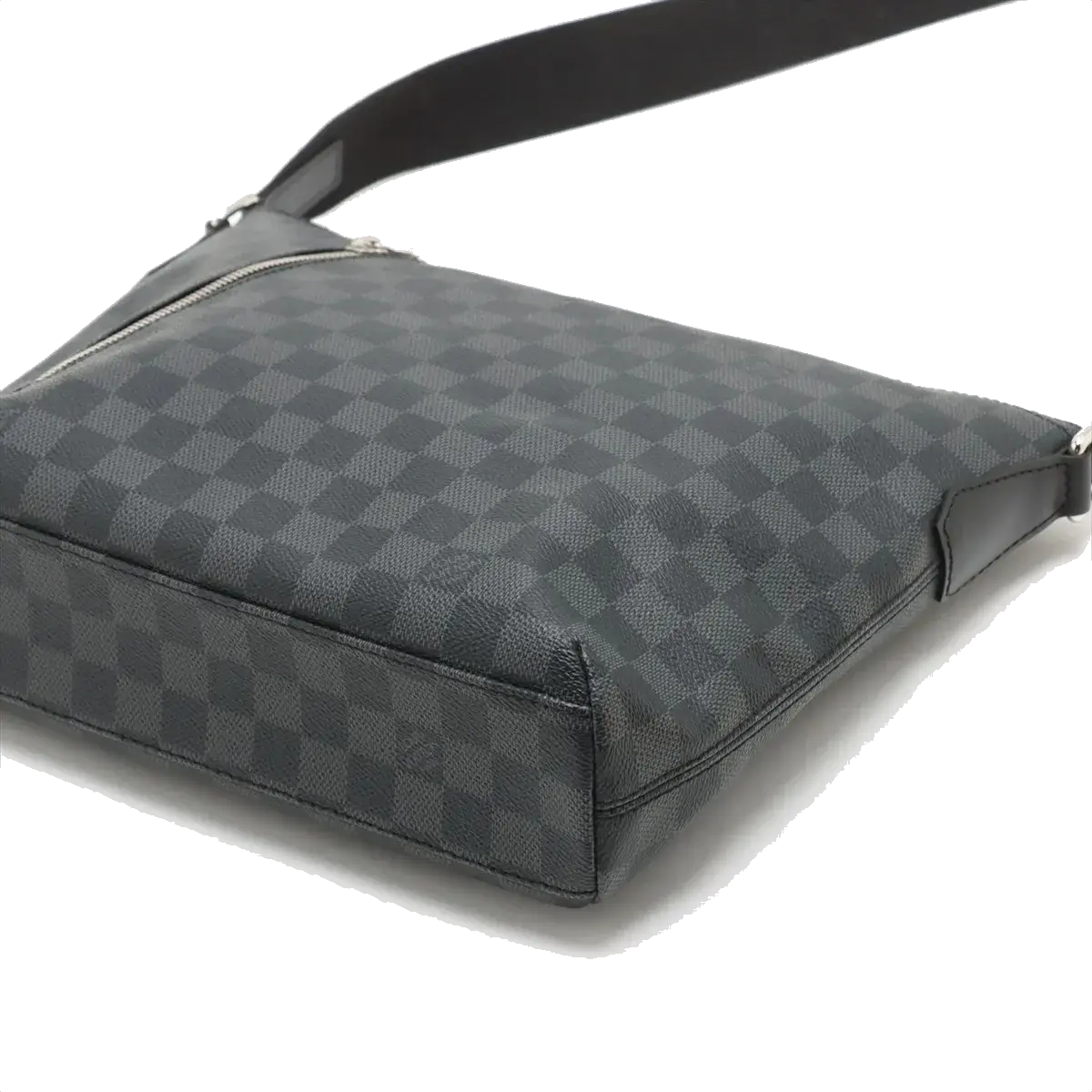 Pre-Loved Mick Crossbody Bag Damier Coated Canvas PM with Silver Hardware, Black / Graphite