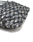 Pre-Loved Oblique Net Tote Tote Oblique Coated Canvas with Gold Hardware, Navy Blue and Beige