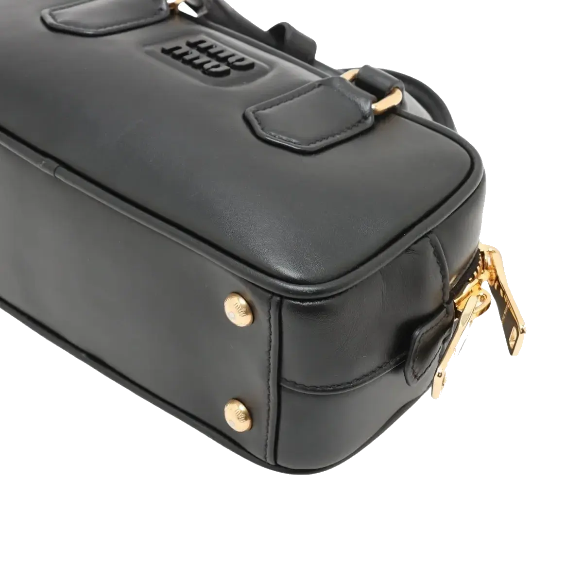 Pre-Loved Bowling Bag Handbag Leather Mini with Gold Hardware, Black