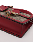 Pre-Loved Queen Margaret Handbag Monogram Coated Canvas Small with Aged Gold Hardware, Beige Ebony Red