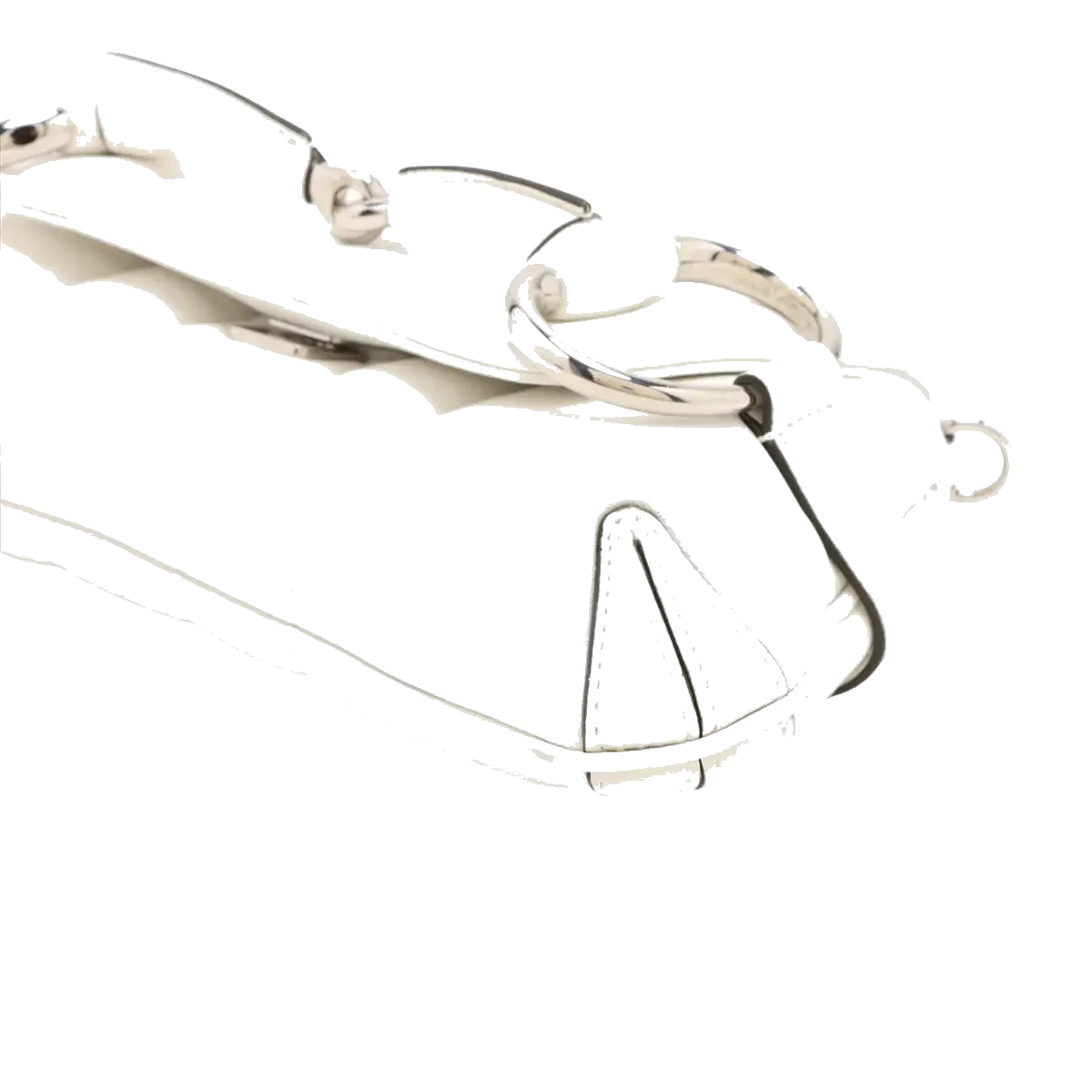 Pre-Loved Horsebit Chain Shoulder Bag Quilted Leather Small with Silver Hardware, White