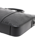 Pre-Loved GG Embossed Briefcase Leather with Silver Hardware, Black