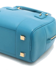 Pre-Loved Amazona Handbag Leather Small with Gold Hardware, Blue