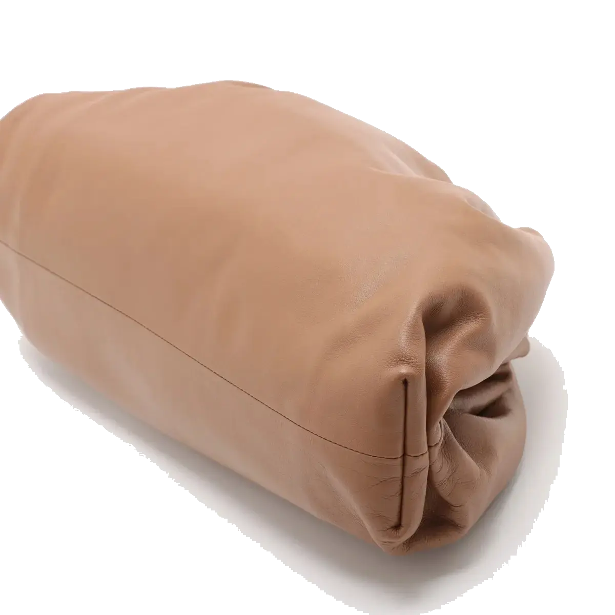 Pre-Loved The Pouch Clutch Leather with Gold Hardware, Camel