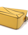 Pre-Loved Puzzle Crossbody Bag Leather Nano with Silver Hardware, Yellow