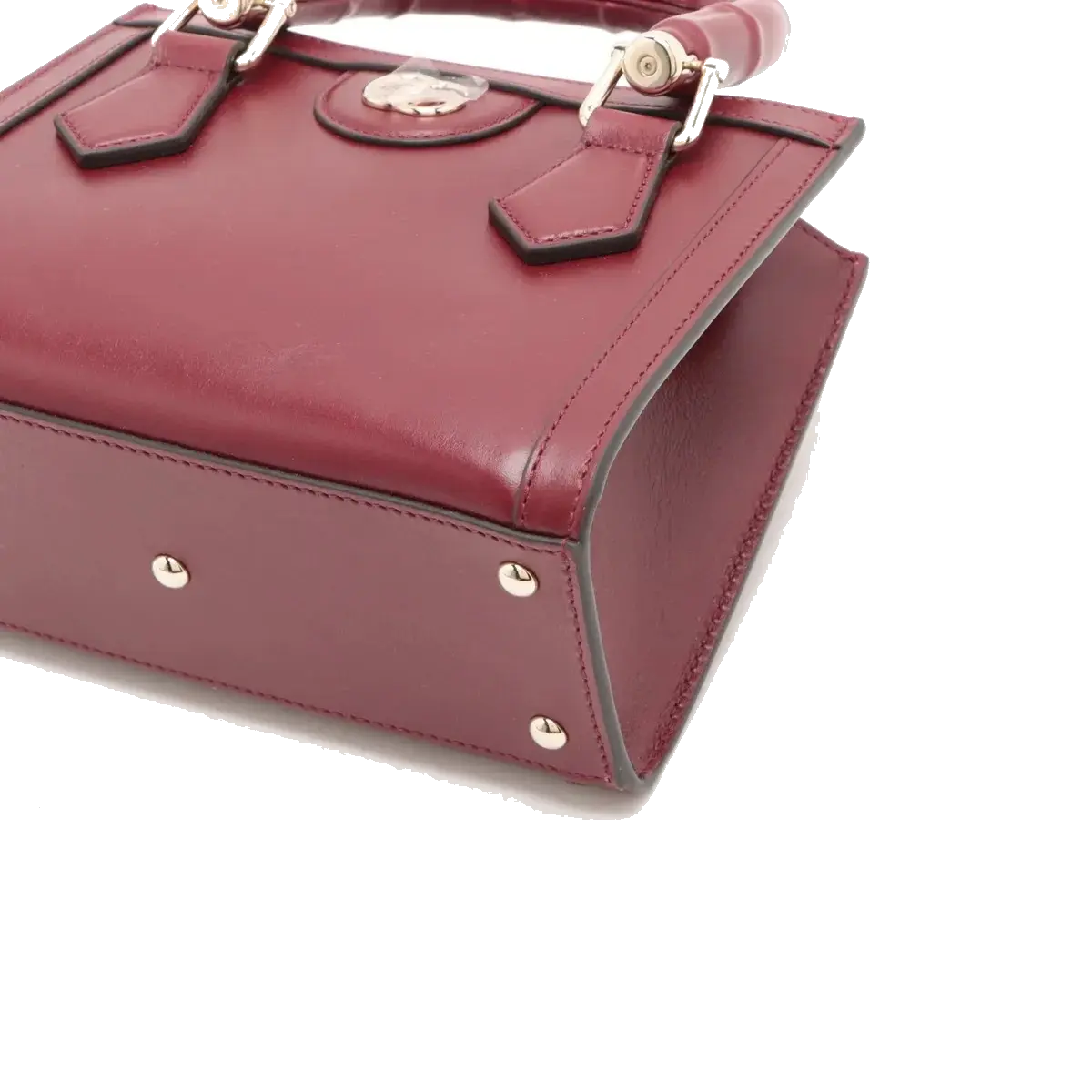 Pre-Loved Diana Tote Leather Mini with Gold Hardware, Burgundy