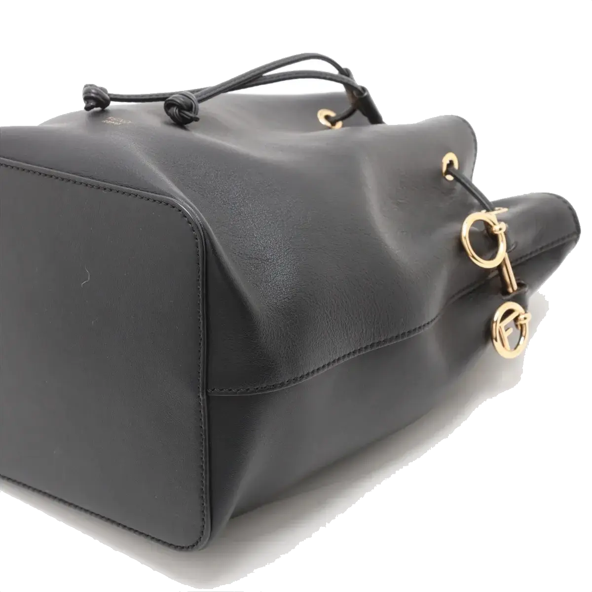 Pre-Loved Mon Tresor Bucket Bag Leather Small with Gold Hardware, Black